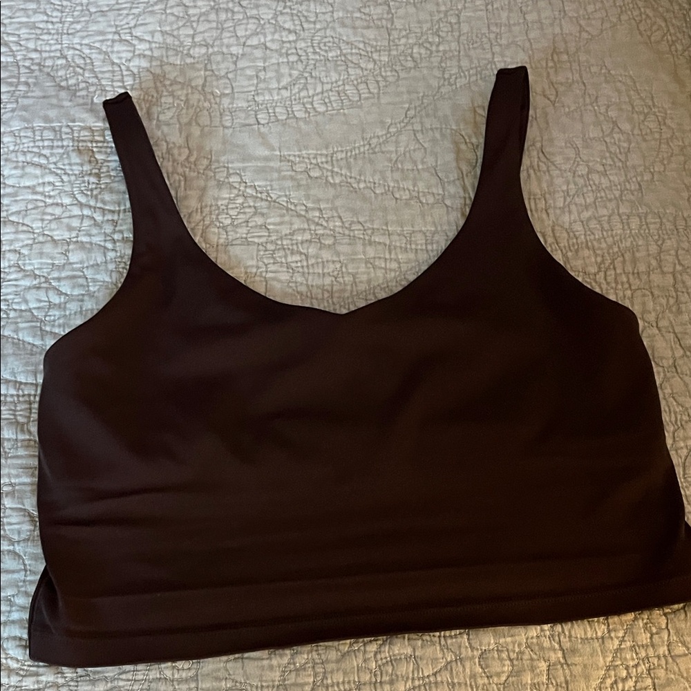 Aerie offline Real Me Low Key Longline sports bra - deep earth (brown) size M